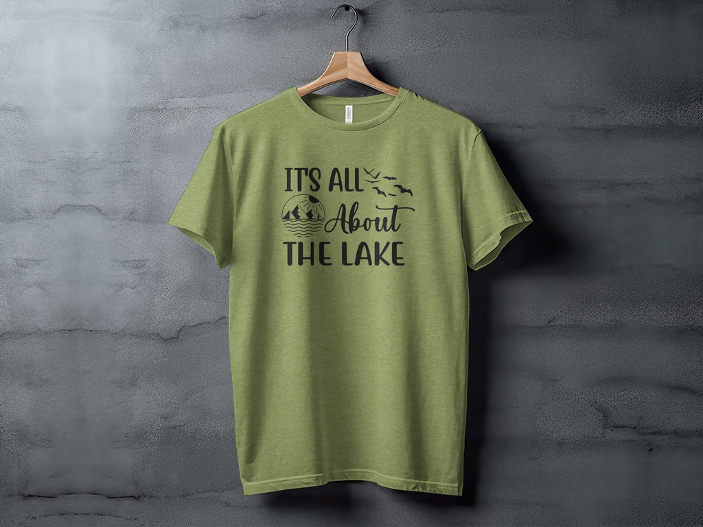 It's All About The Lake Mountain and Birds Graphic T-Shirt