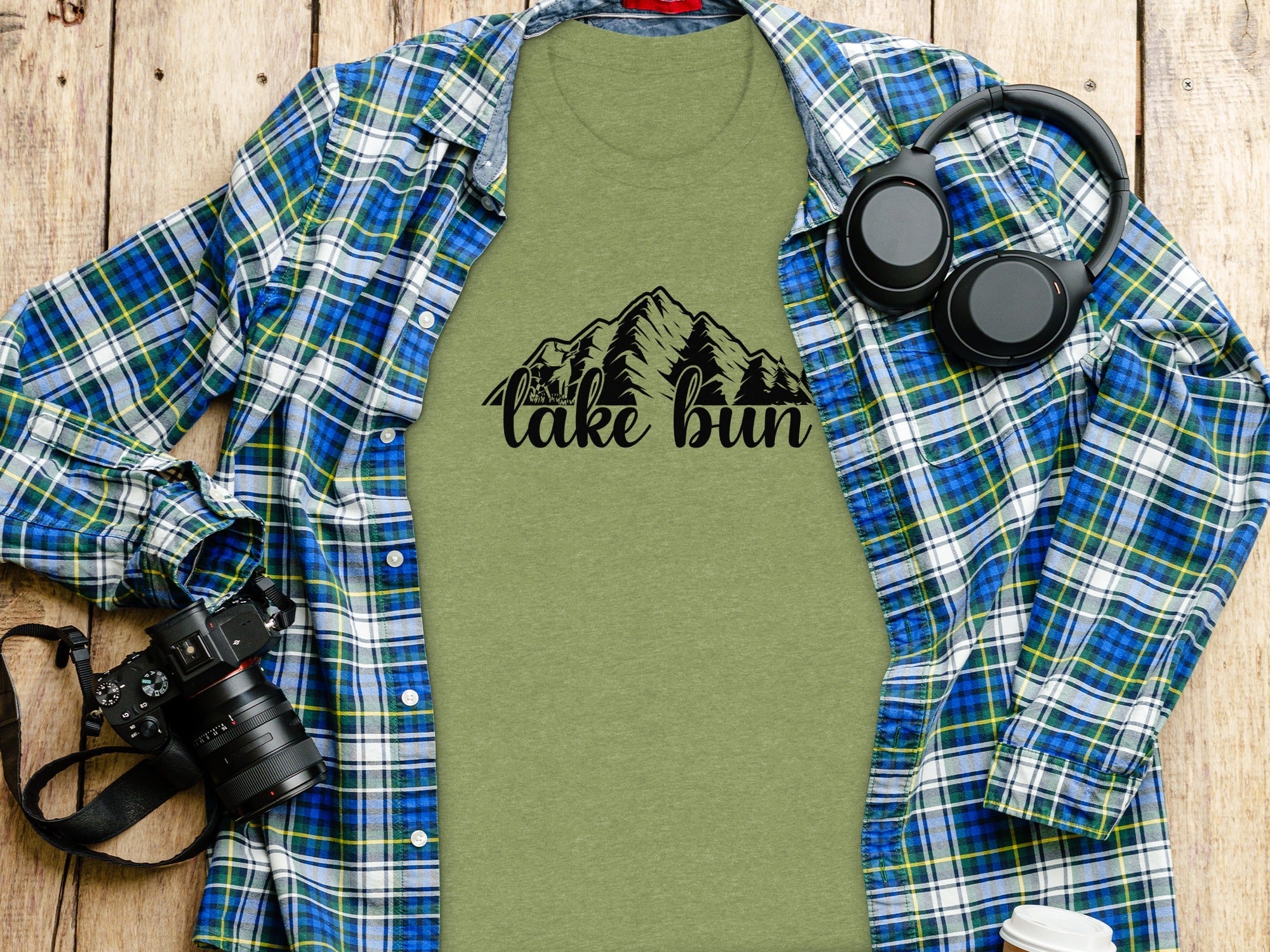 Lake Bun Mountains Nature Lover Graphic Design T-Shirt