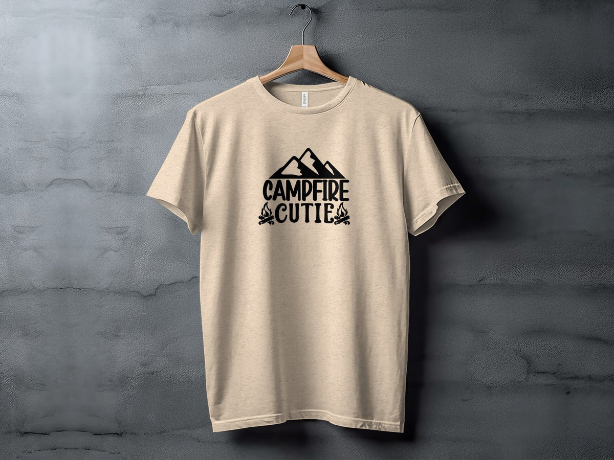 Campfire Cutie With Mountain Silhouette Graphic T-Shirt