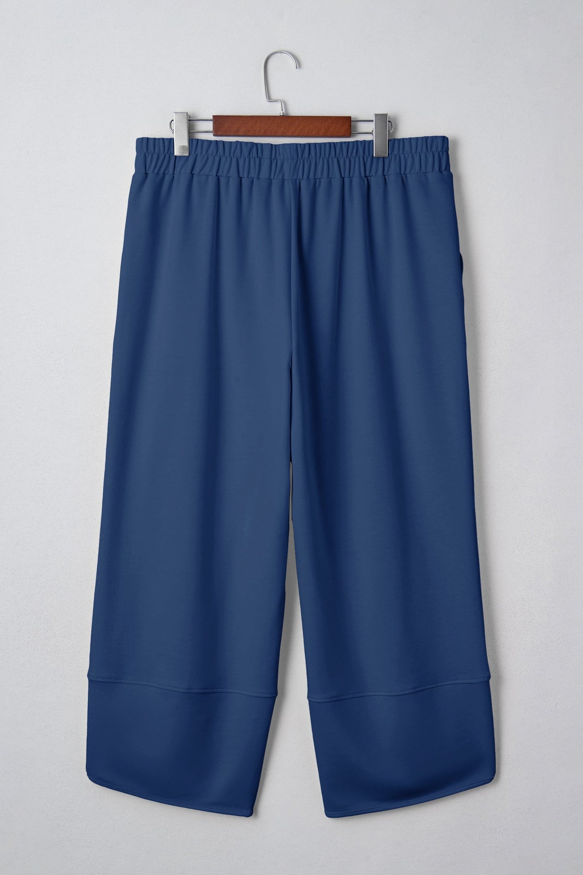 Plus Size Solid Asymmetrical Hem Capris Pants