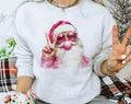Ugly Christmas Sweater Sweatshirt – Santa Claus Peace Bubble Gum