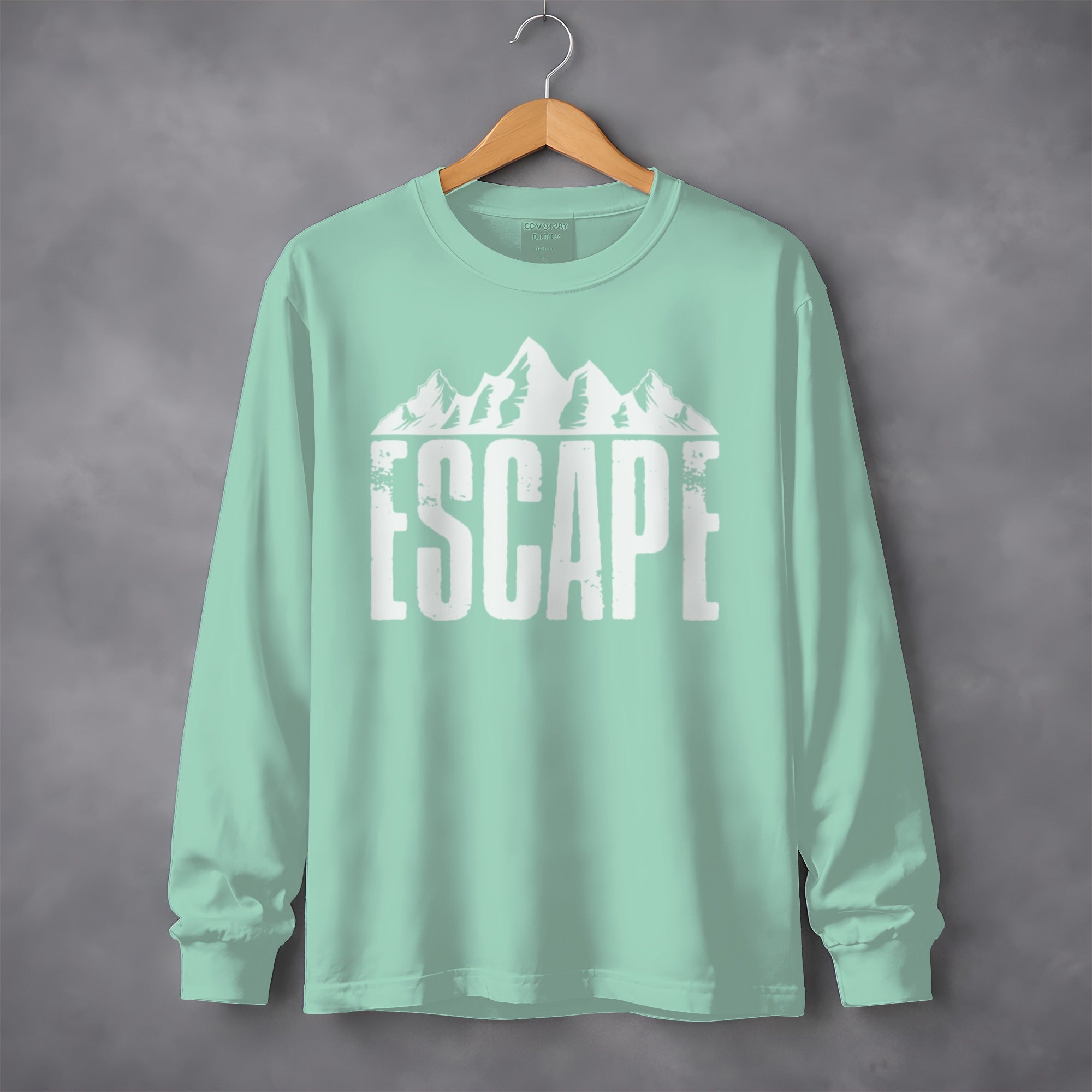 Escape to Nature with Mountain Graphic Art Long Sleeve T-Shirt