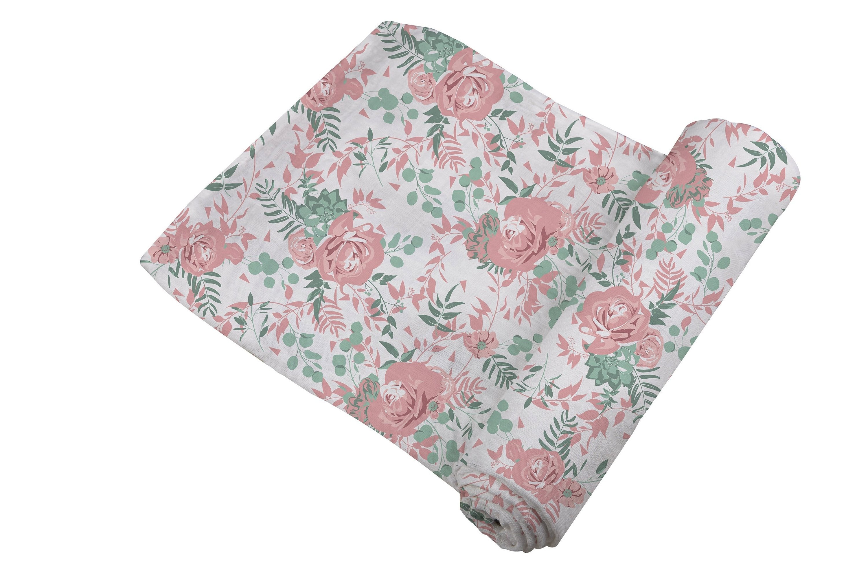 Cotton Muslin Swaddle Blanket 47 Inch Desert Rose Print