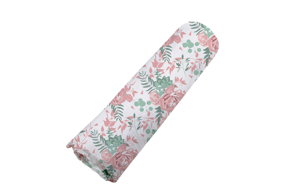 Cotton Muslin Swaddle Blanket 47 Inch Desert Rose Print