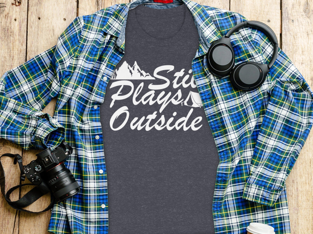 Still Plays Outside With Mountain Tent Graphic T-Shirt