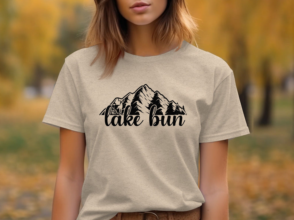 Lake Bun Mountains Nature Lover Graphic Design T-Shirt
