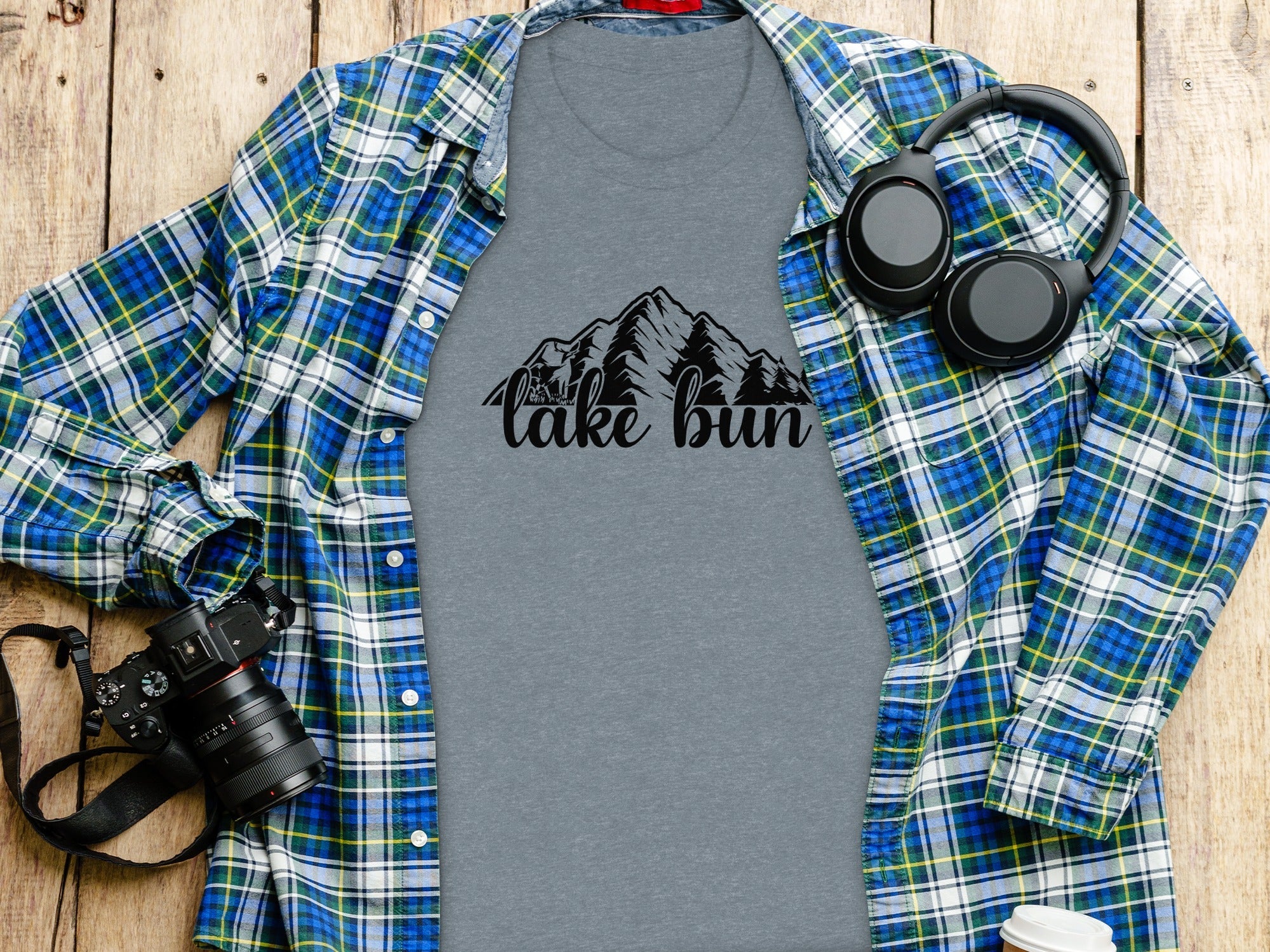 Lake Bun Mountains Nature Lover Graphic Design T-Shirt