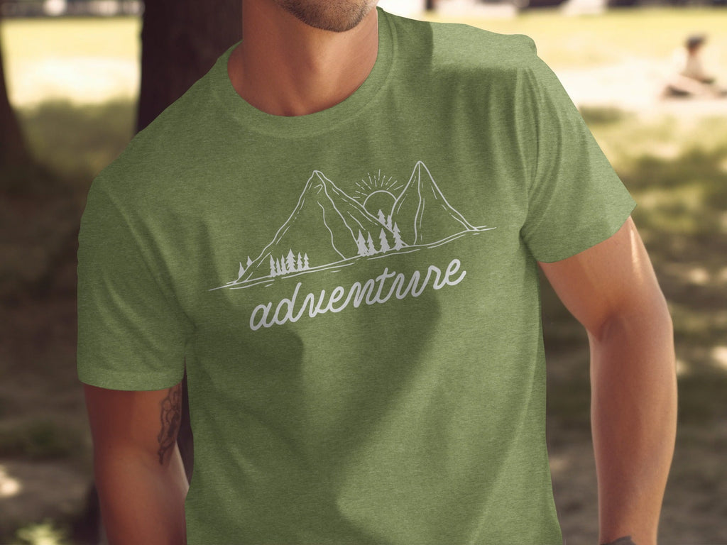Adventure Awaits Mountains Graphic Tee Nature Lovers T-Shirt