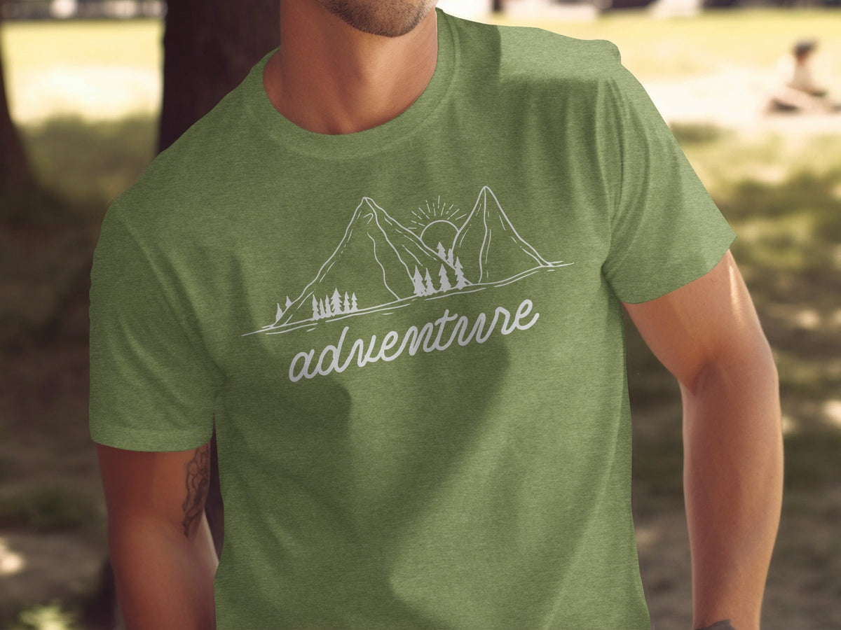 Adventure Awaits Mountains Graphic Tee Nature Lovers T-Shirt
