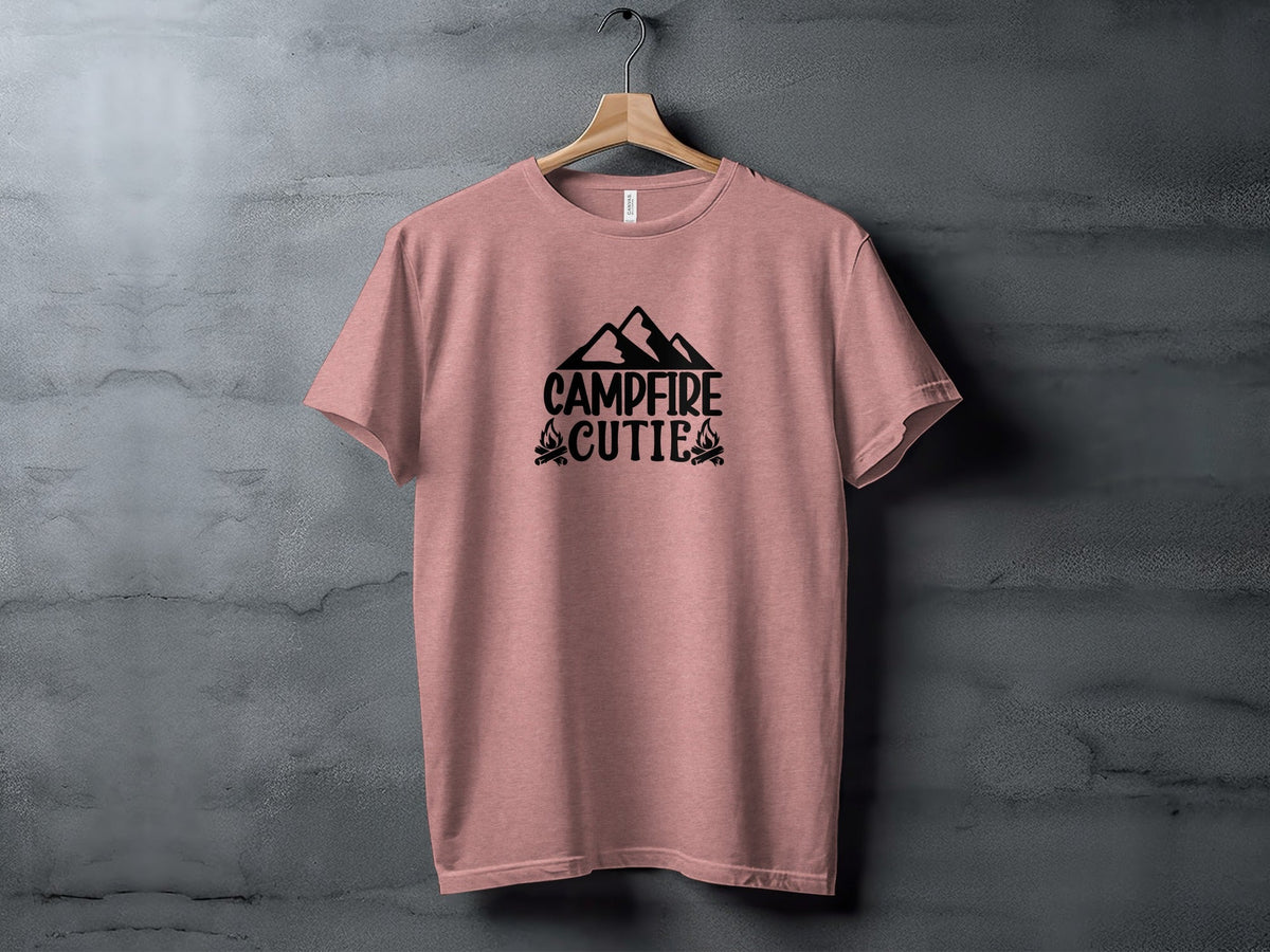 Campfire Cutie With Mountain Silhouette Graphic T-Shirt