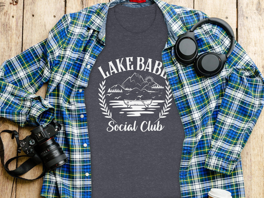 Lake Babe Social Club Mountains and Boat Graphic T-Shirt