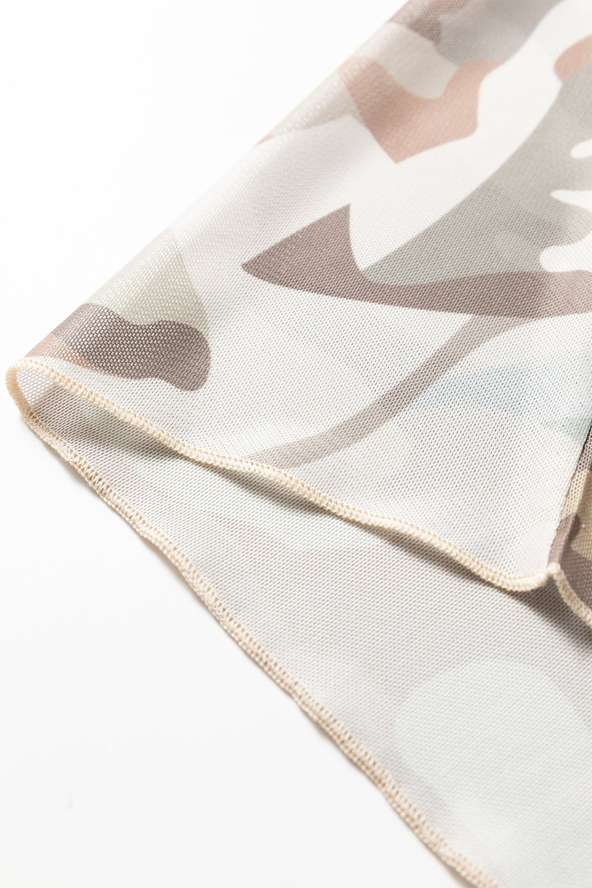 Plus Size Western Camo Mesh Long Sleeve Top