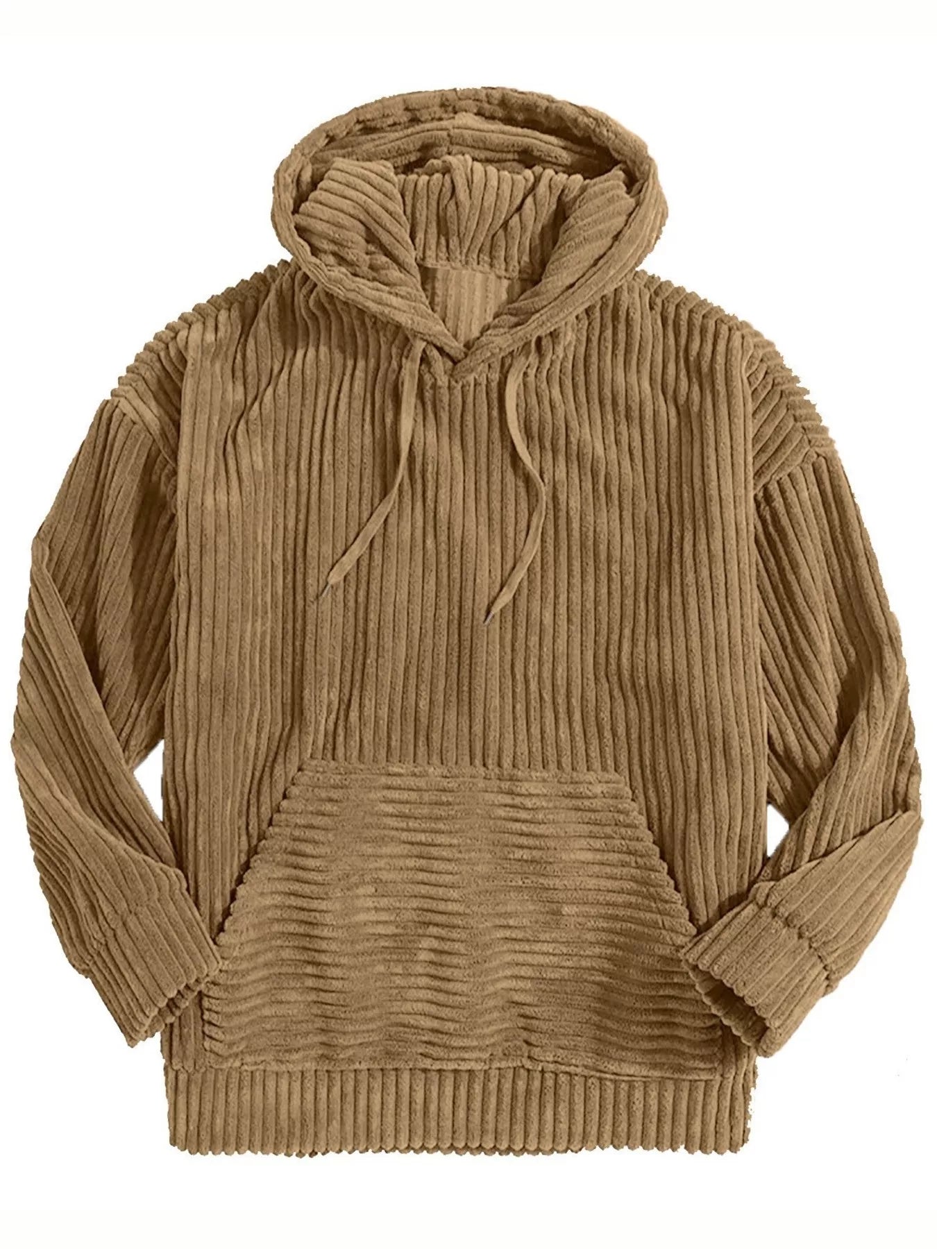 Men's Full Size Casual Corduroy Hoodie Plus Size