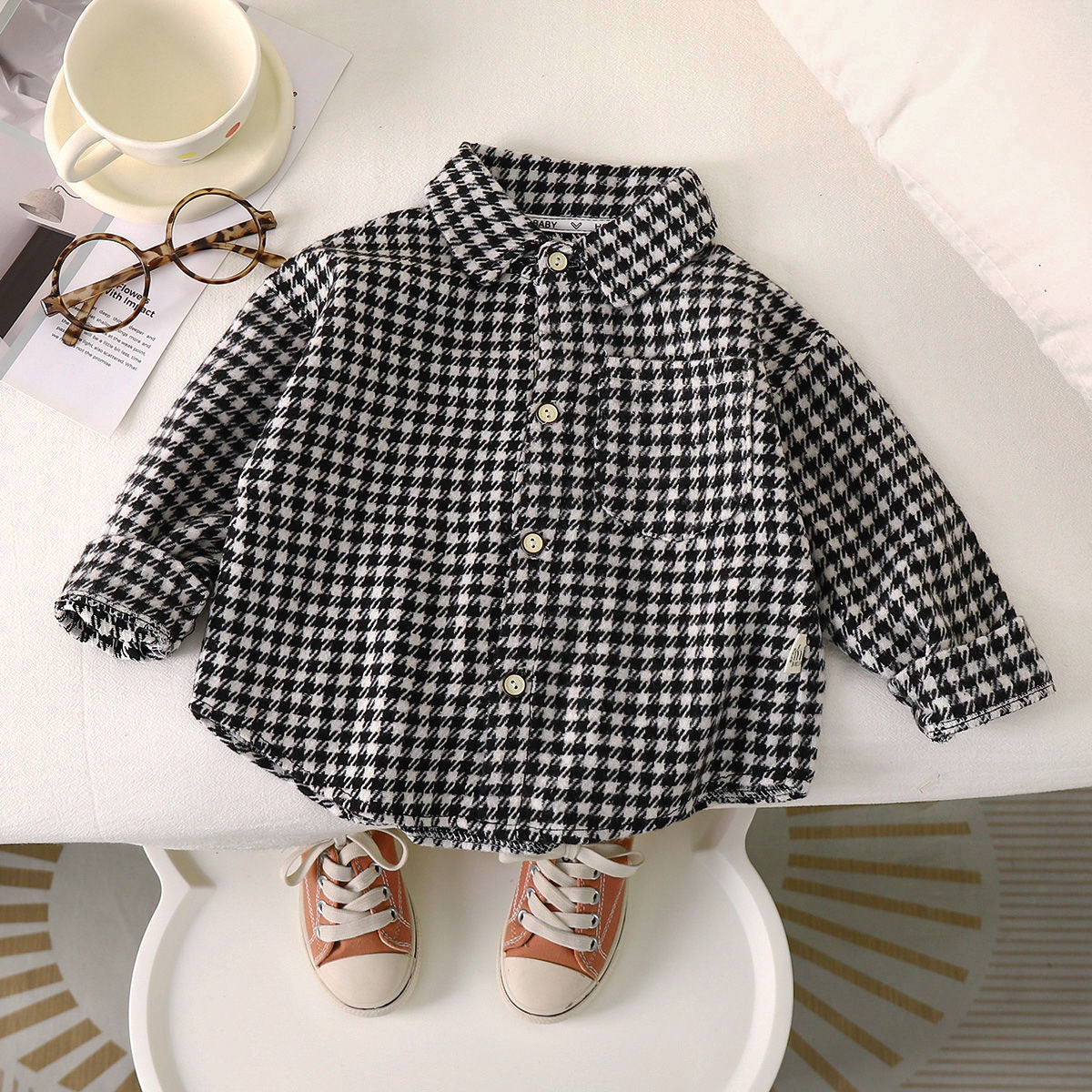 Spring And Autumn Children's Clothing Children's Casual Plaid Shirt