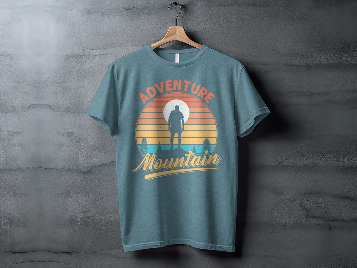Adventure Above Mountain Sunset Graphic T-Shirt Long Sleeve T-Shirt