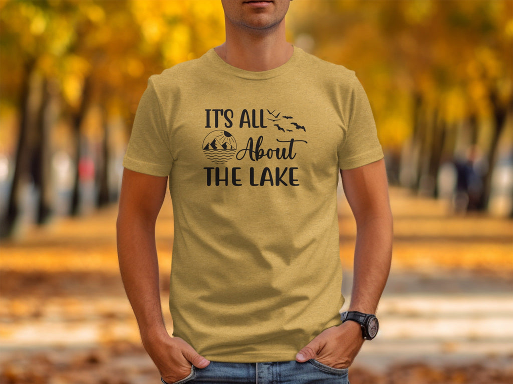 It's All About The Lake Mountain and Birds Graphic T-Shirt