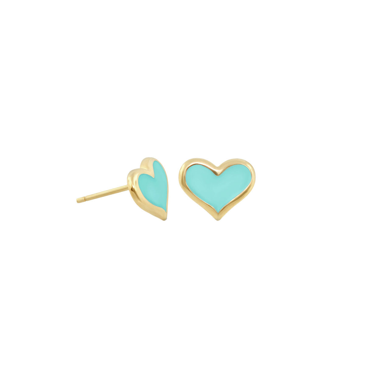 Heart Enamel Stud Earrings