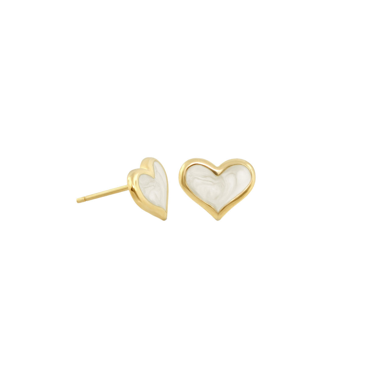 Heart Enamel Stud Earrings