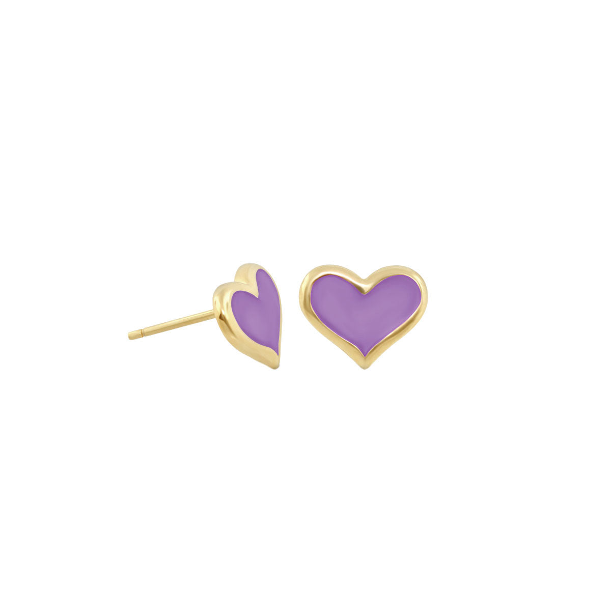 Heart Enamel Stud Earrings