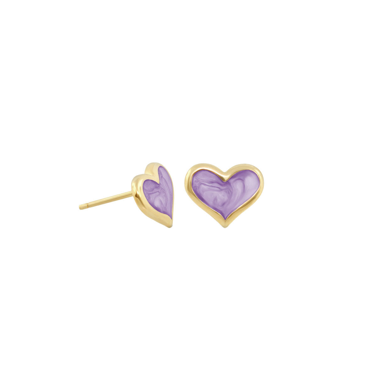 Heart Enamel Stud Earrings
