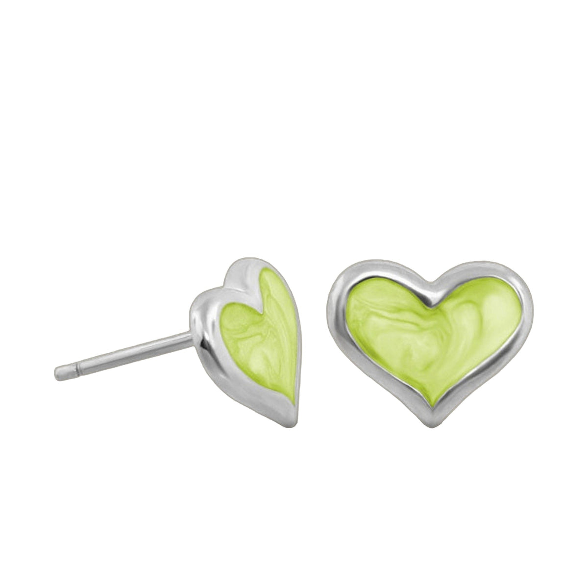 Heart Enamel Stud Earrings