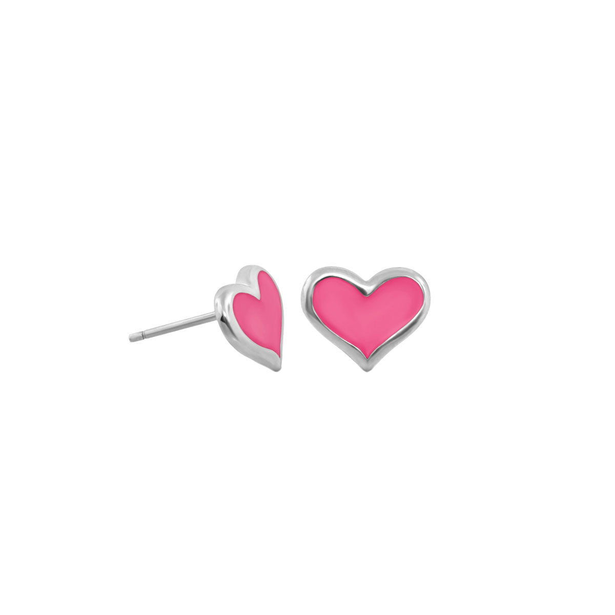Heart Enamel Stud Earrings