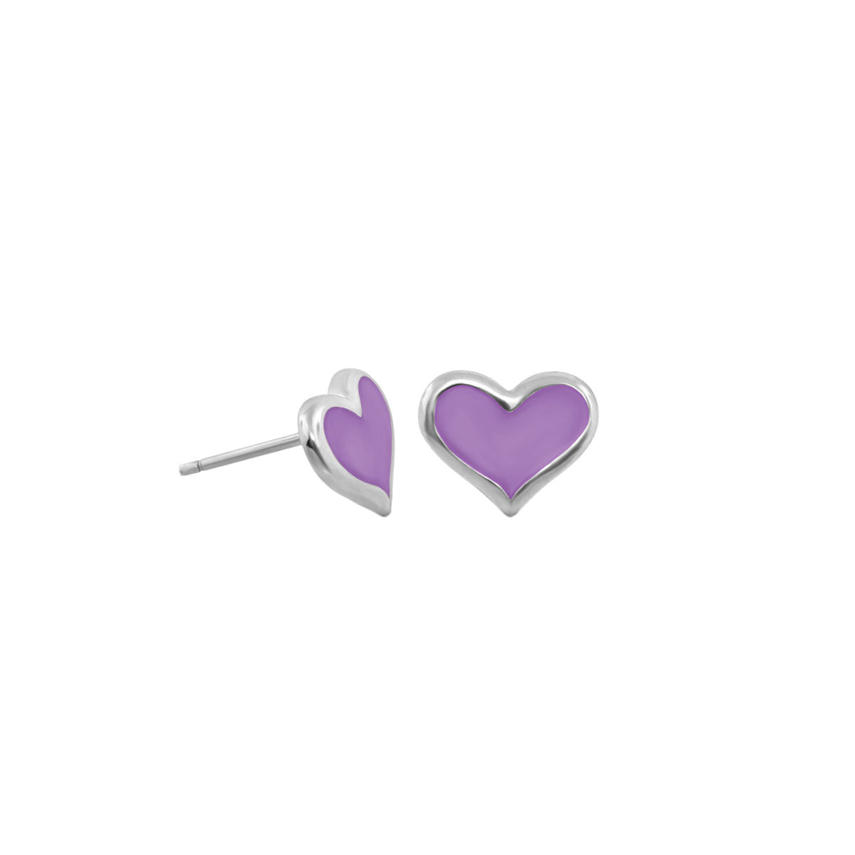 Heart Enamel Stud Earrings