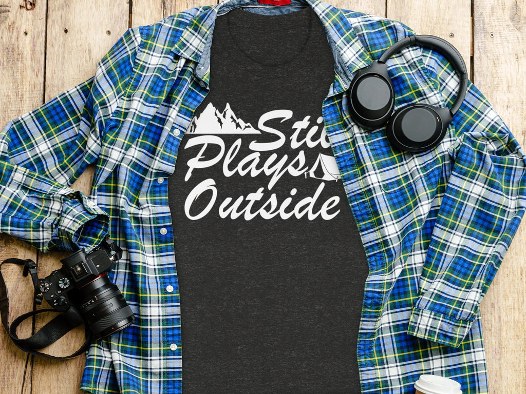 Still Plays Outside With Mountain Tent Graphic T-Shirt