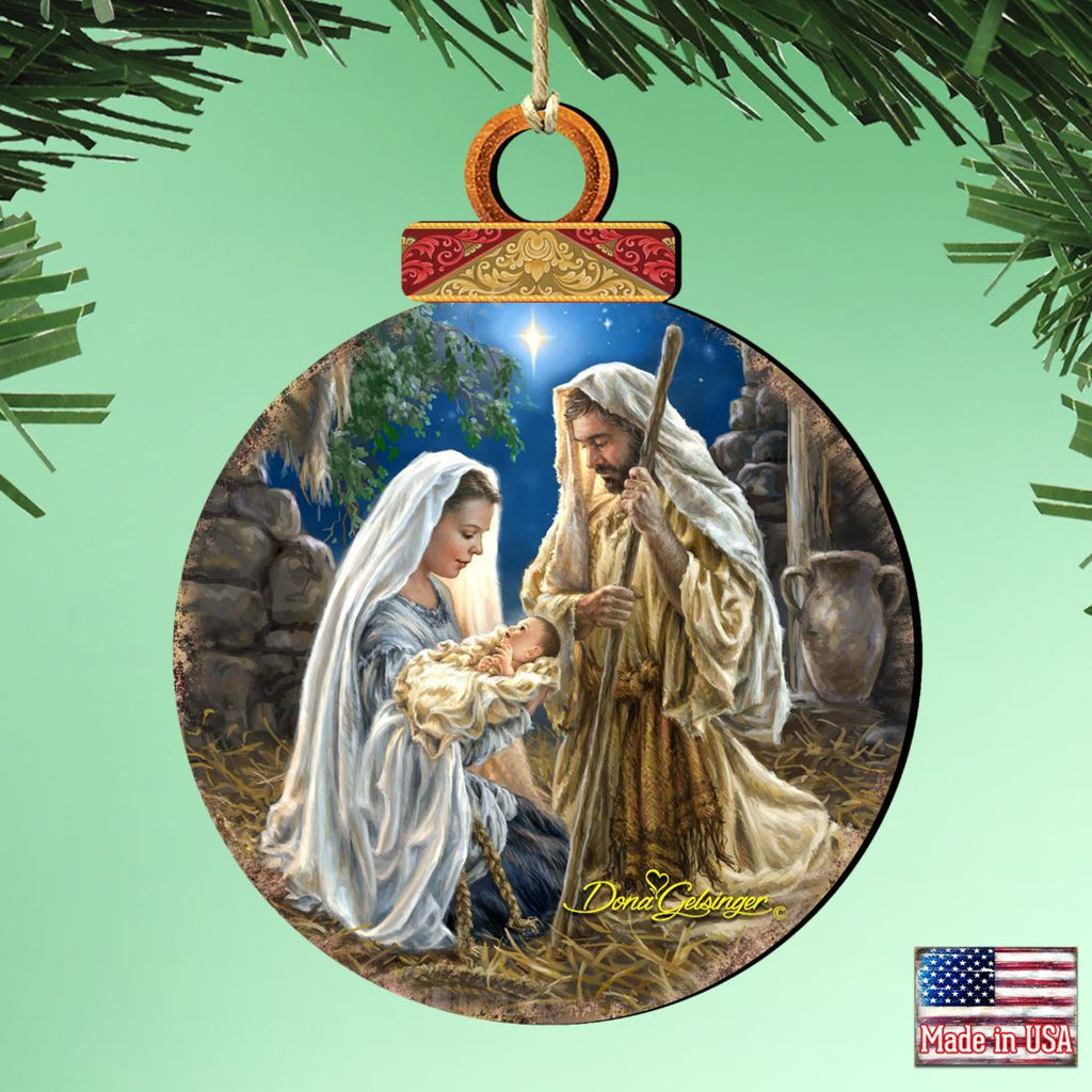 Glory to God Ball Wooden Ornaments by Gelsinger - Nativity Holiday Decor - 8021010-1722