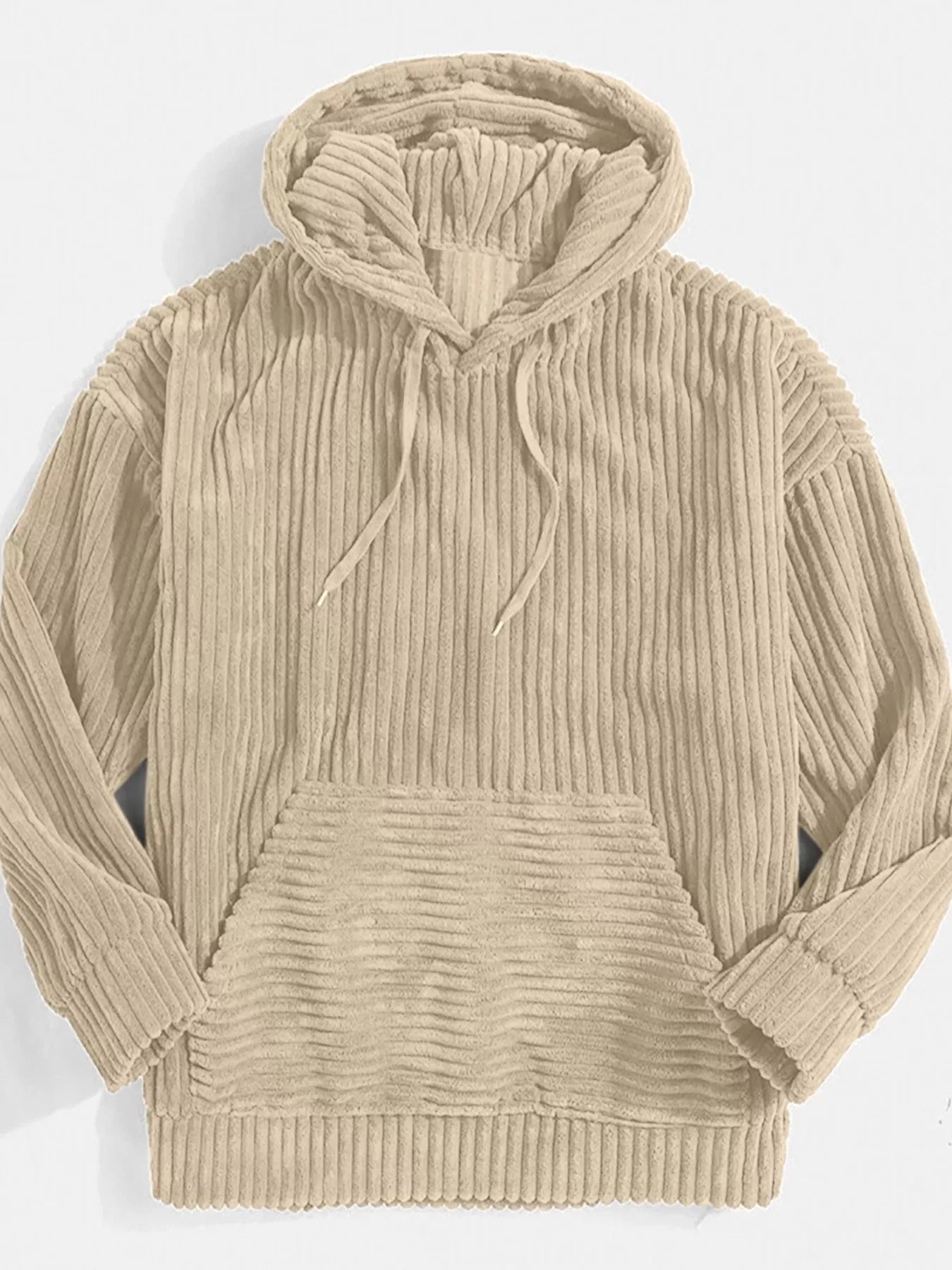 Men's Full Size Casual Corduroy Hoodie Plus Size