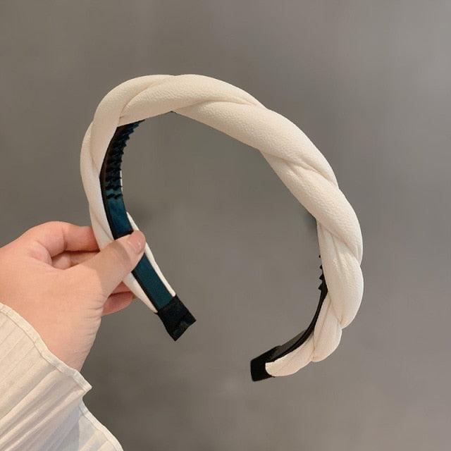 Fashion Hair Band Twist Solid Color Folds Pattern Hair Hoop Headbands Designer Hairband Gorgeous Hair Accessories For Women