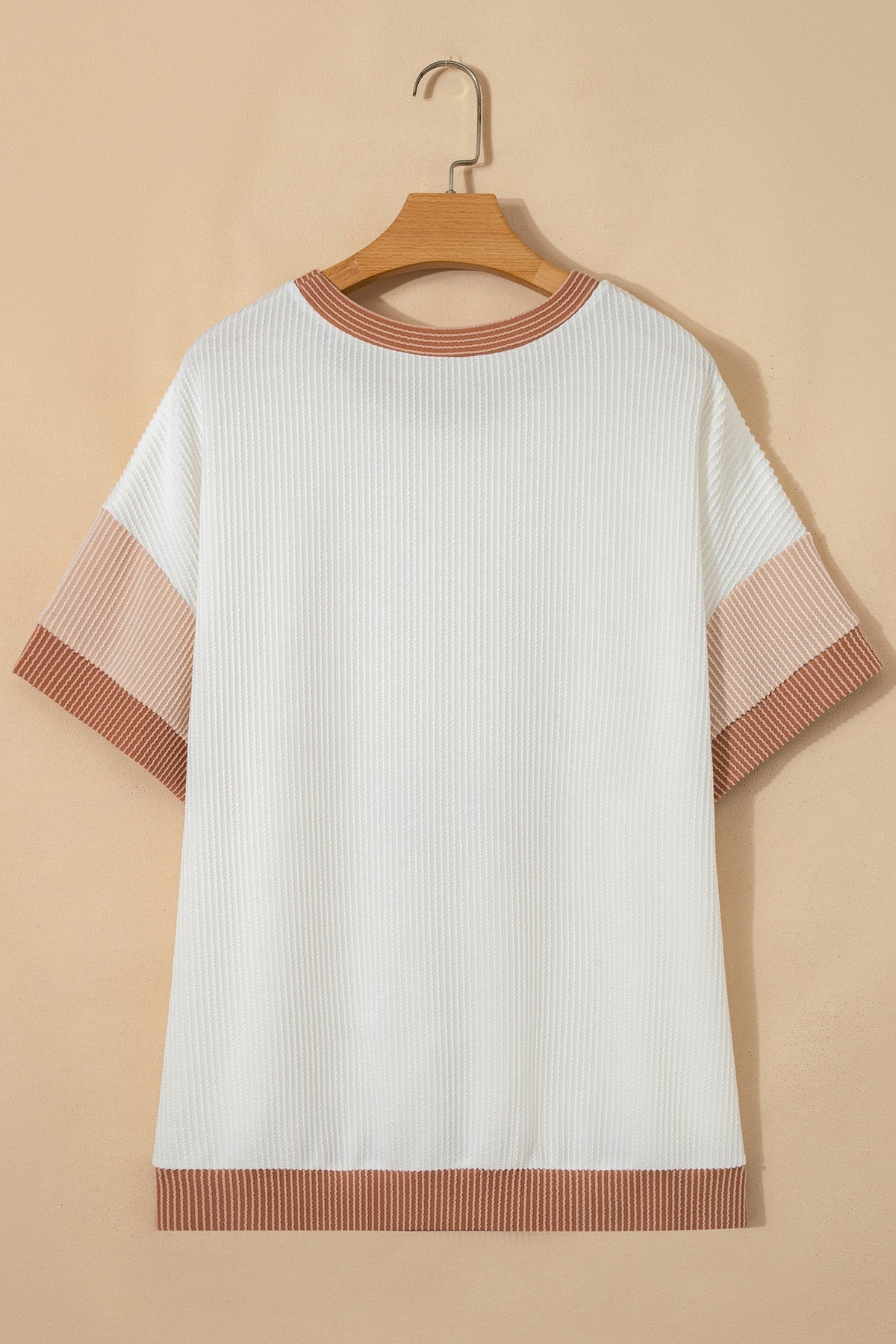 Plus Size Colorblock Bow Tie Corded Knit Top