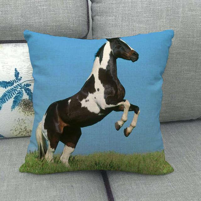 Horse Print Throw Pillow Covers Decorative Pillowcase Square Cushion Covers For Home Sofa Bedroom Livingroom Throw Pillow Covers Horse Herd Run in Desert Sand Storm Against Dramatic Sky Decor Linen Pillow Cases 45X45CM