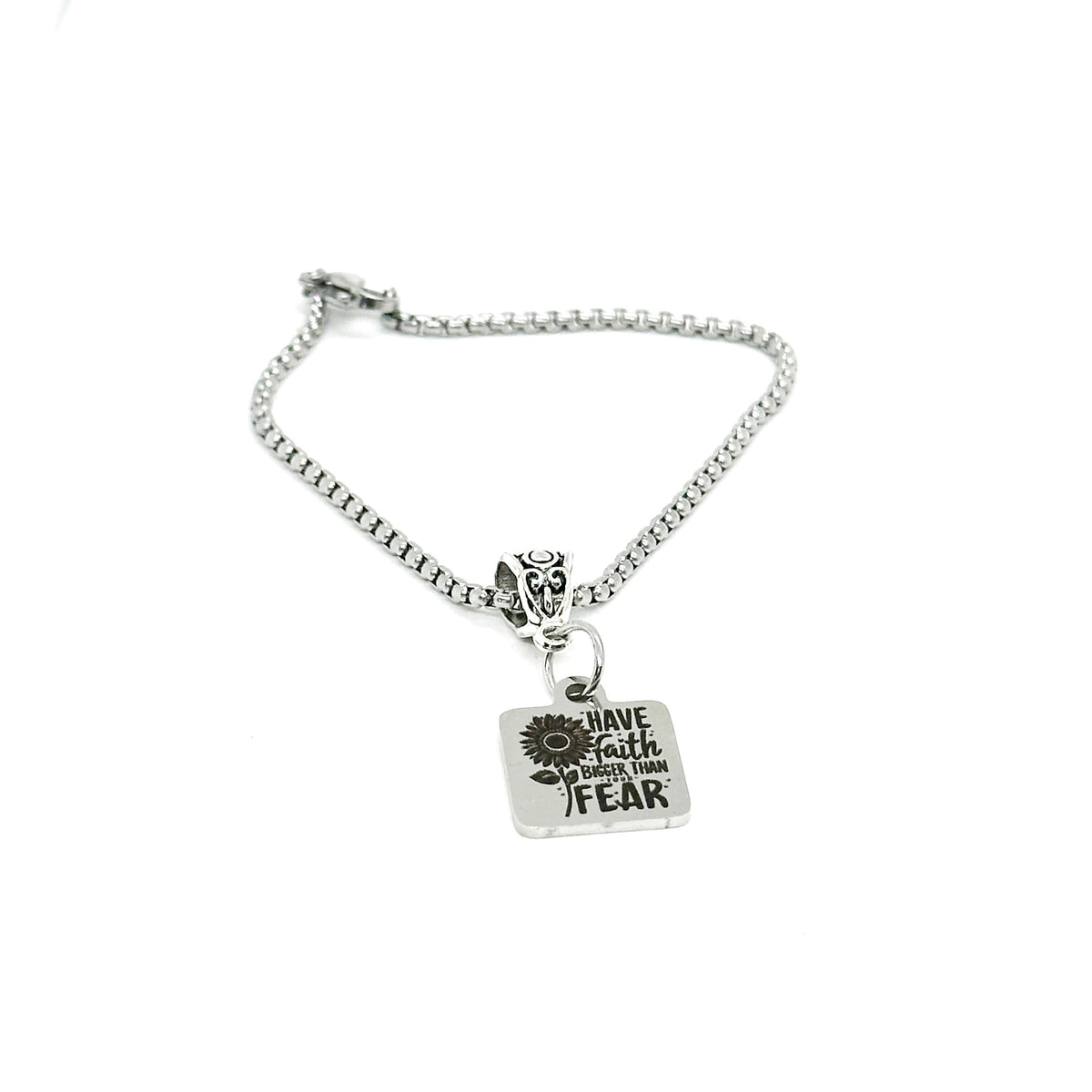 Have Faith Bigger Than Your Fear Charm Bracelet, Encouraging Her, Believer, Belief, Motivating, Gift For Her, Daughter, Wife Gift