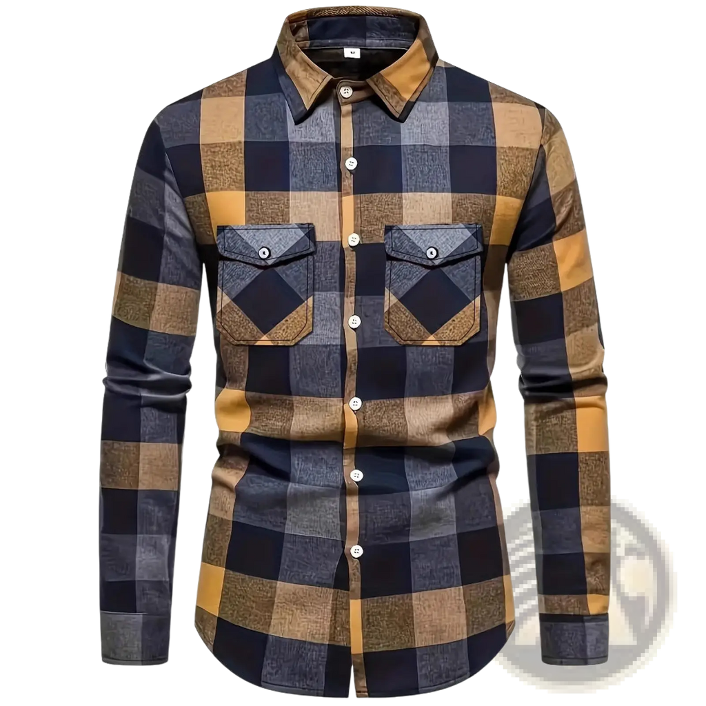 Men's Slim Fit Plaid Flannel Button Up Shirt