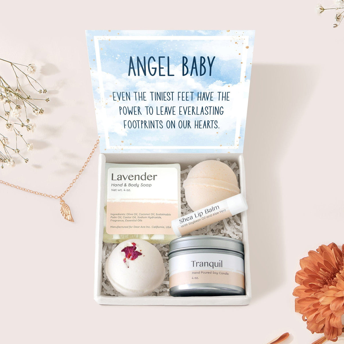 Miscarriage Wing Necklace Gift Box Set