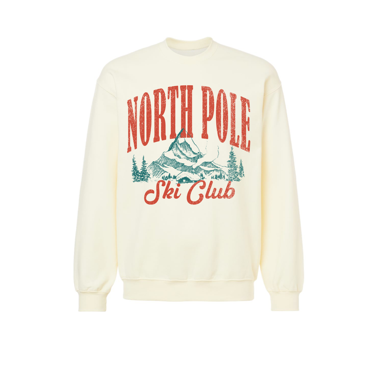 North Pole Ski Club Sweatshirt | Vintage Ski Lodge Christmas Crewneck