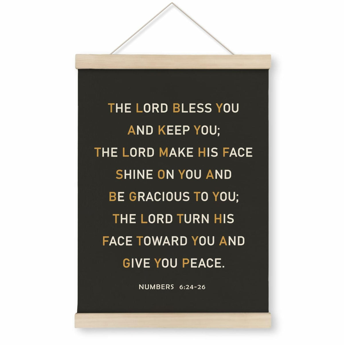 HRQKO Christian Numbers 6 24-26 Wall Art Poster Hanger Frame Black 12x16