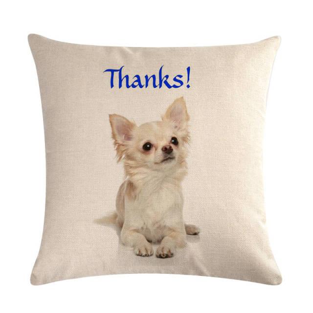 Pet Dog Elegant Design Linen Cotton Throw Pillow Covers Dog Pattern Cotton Throw Pillow Covers Car Sofa Cushion Cover Pillowcases Couch Cushion Cover Home Sofa Bed Decorative Pillows