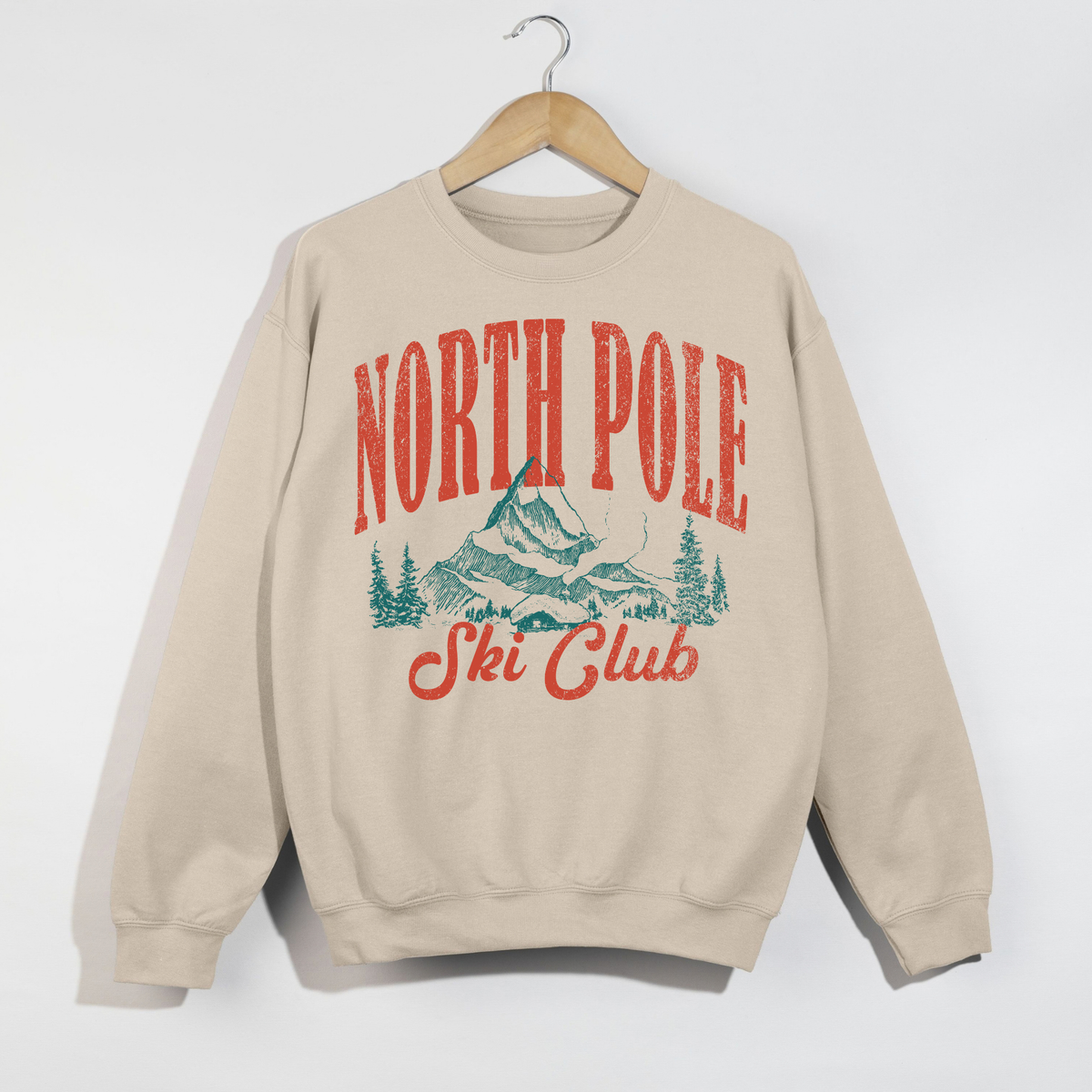 North Pole Ski Club Sweatshirt | Vintage Ski Lodge Christmas Crewneck