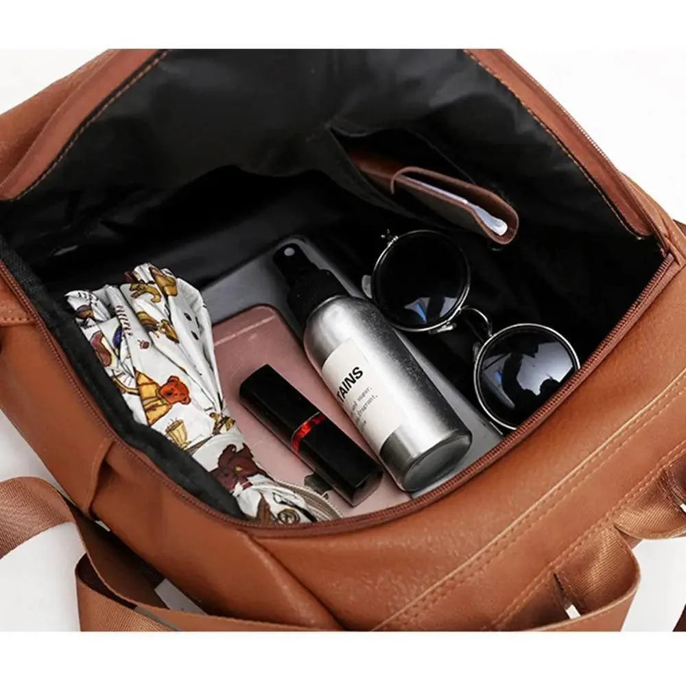Sizzling Anti-Theft Vintage Style Leather Backpacks for Teenager Girls And Women School Bagpack For Females Travel Bags