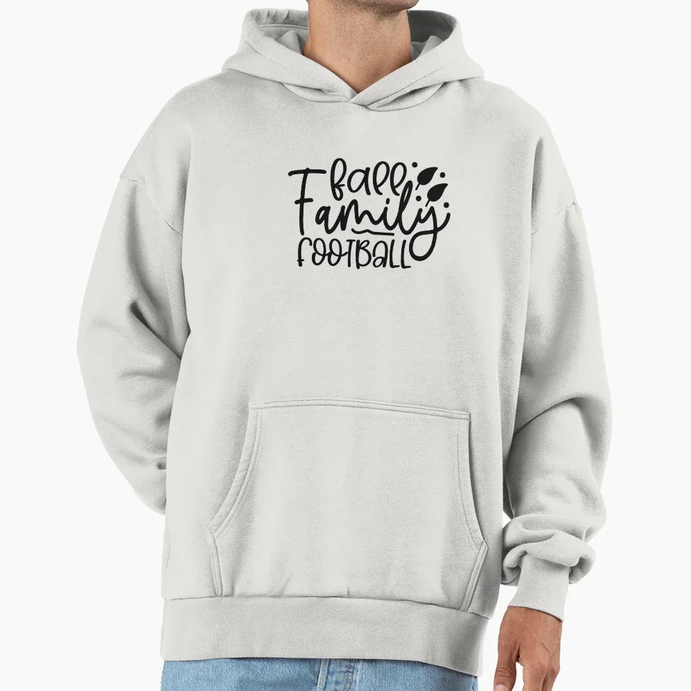 Fall Family Football Autumn Season Leaves Hoodie - Minimalist Print Unisex