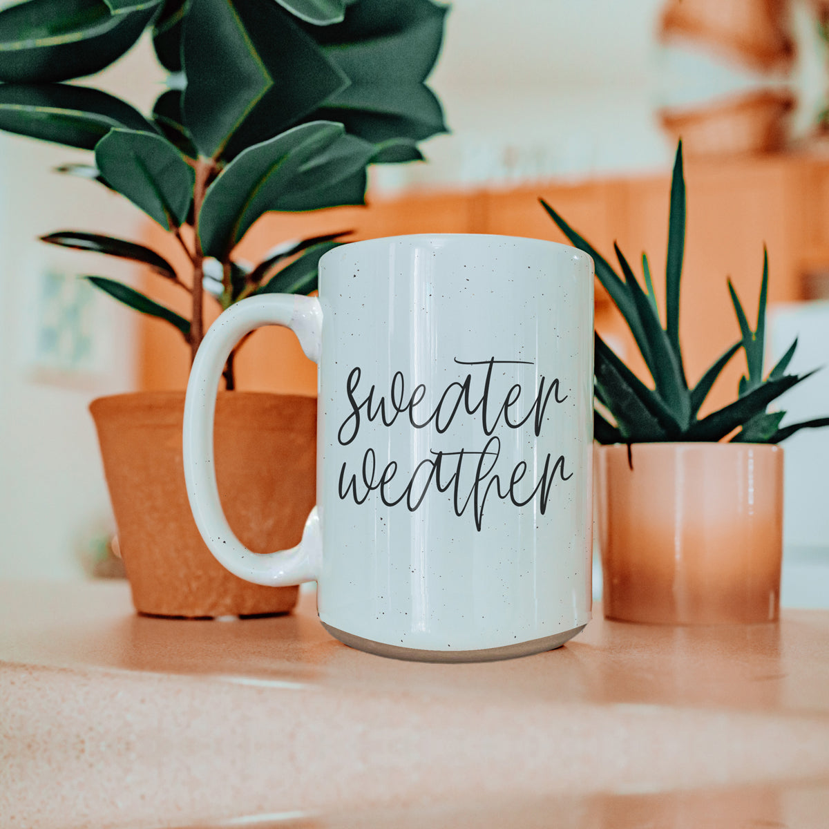 Sweater Weather Ceramic Mug 16oz - Cozy Autumn Winter Coffee Tea Cup