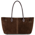 Italian Genuine Suede & Full-Grain Leather Tote Bag | Bologna