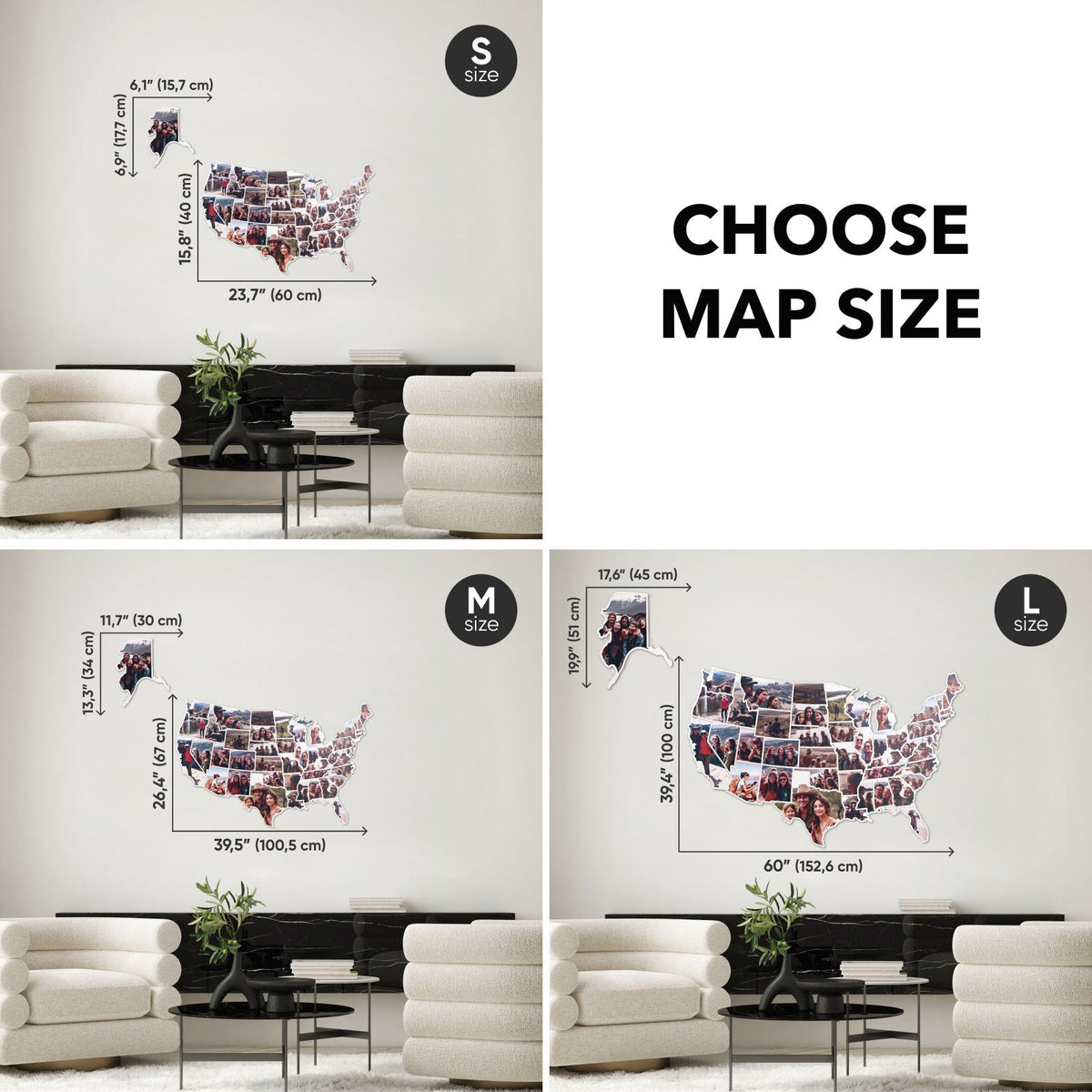 USA Photo Map Midnight