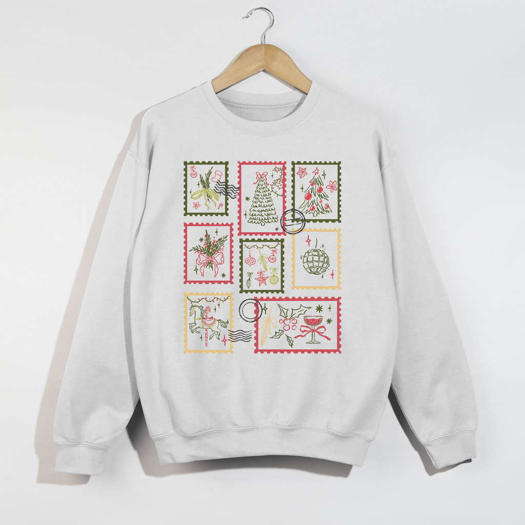 Christmas Postage Stamps Crewneck Sweatshirt