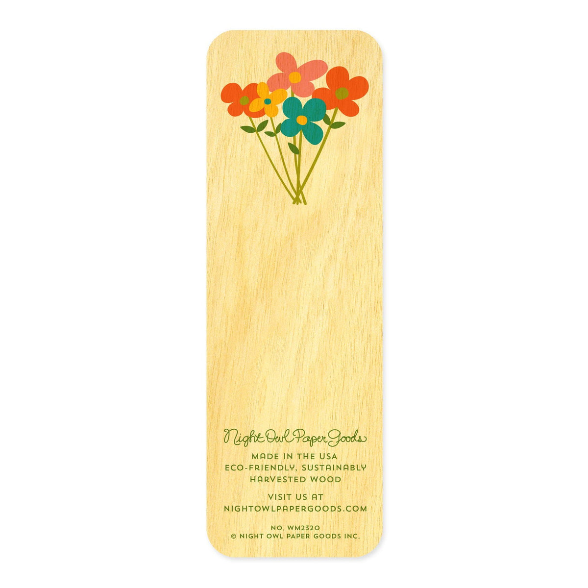 Flowers Mini Wood Bookmark